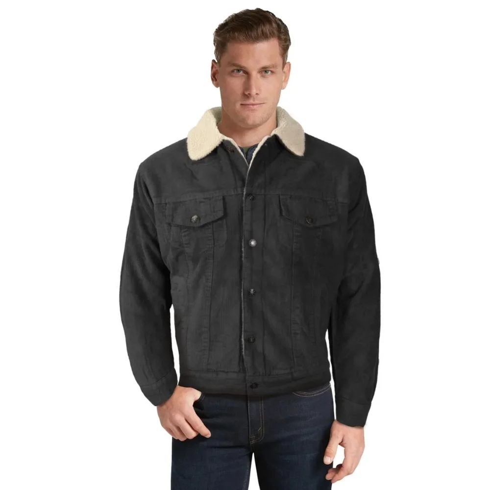 New w/ Tags Mens Thick Winter Fleeced Demin Button Jacket Multiple Sizes - Picture 2 of 3